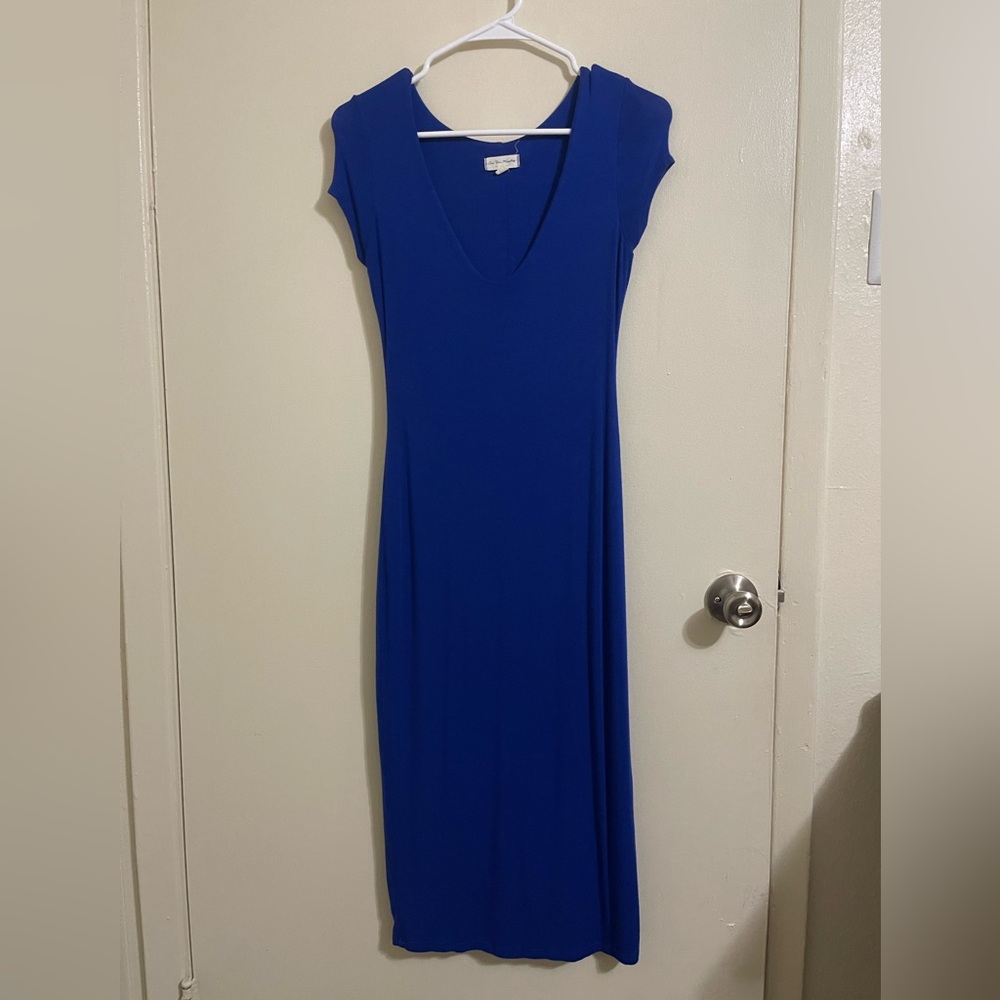 Anthropologie, See You Monday Maxi Blue Dress, Size Medium